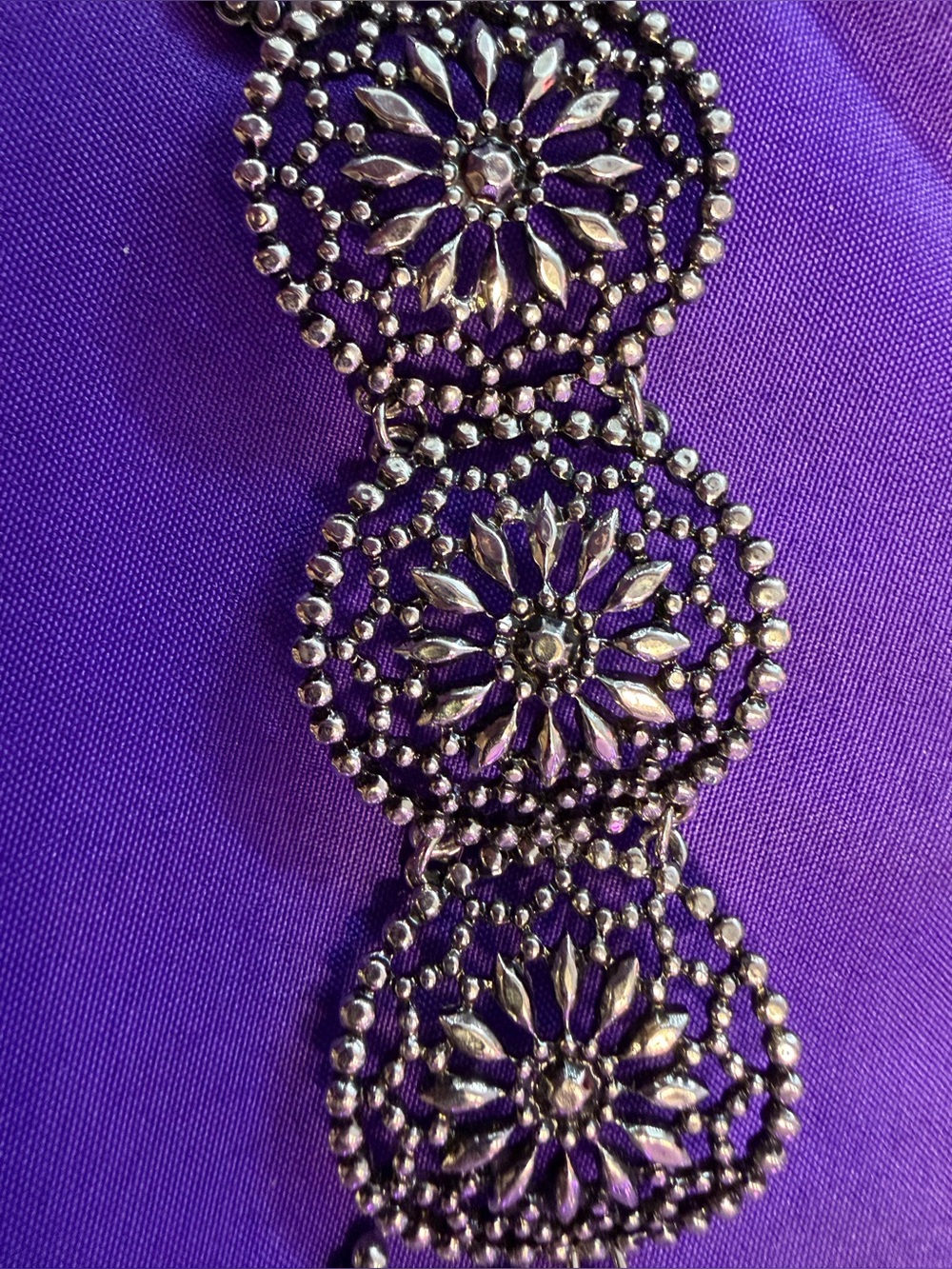Park Lane Silver Tone Filigree Medallion Statement Bracelet